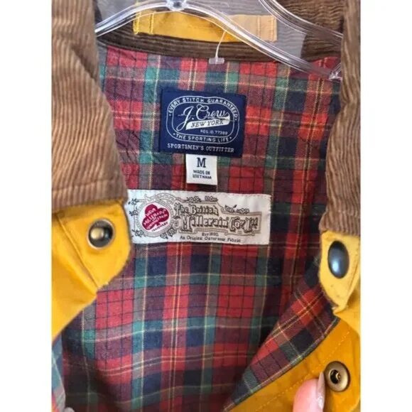 J.Crew British Millerain Mustard Brown Military Waxed Cotton Jacket Men’s Size M - Picture 2 of 8